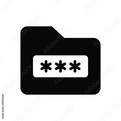 Folder data password vector icon