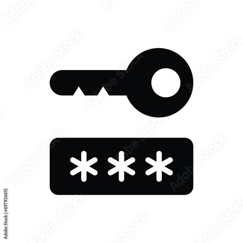 Key password pin code vector icon