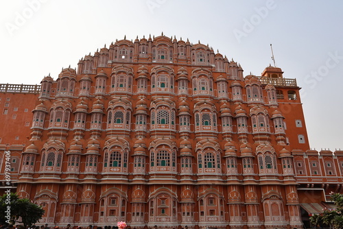 Front Facade of Hawa Mahal (Pink City), Jaipur, India  photo