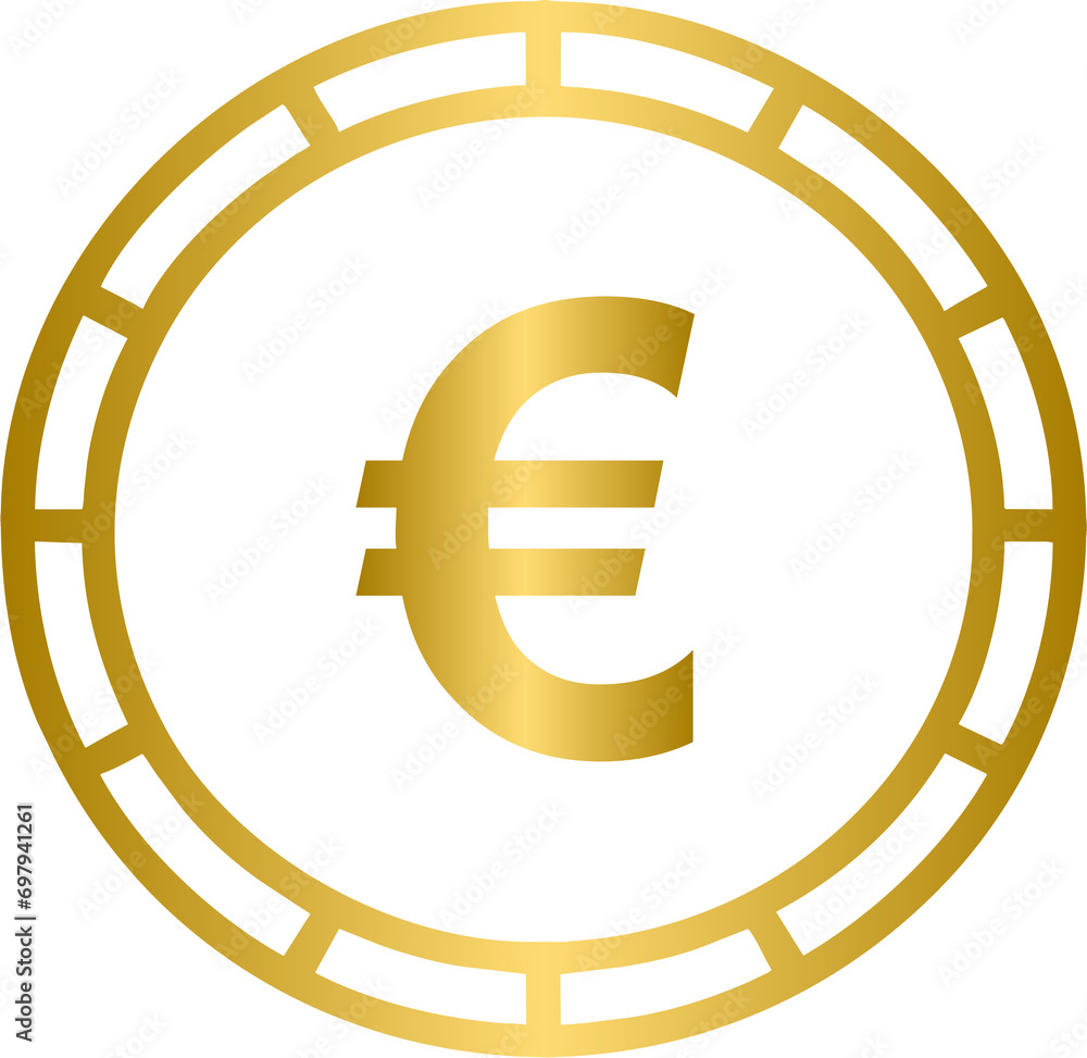 Obraz premium Golden Euro currency coin
