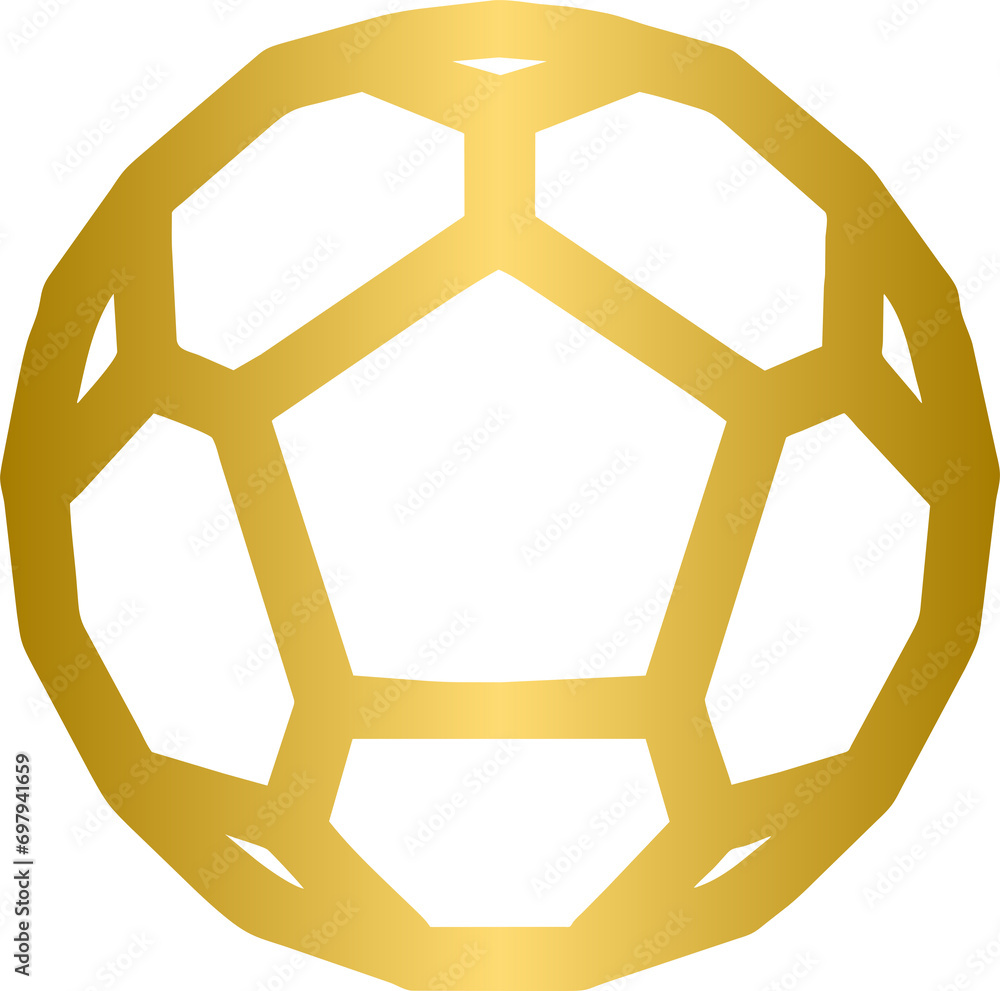 Golden soccer football ball, gold ball, golden ball
