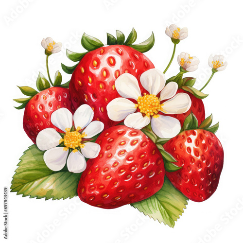 Strawberry Illustration  Generative Ai