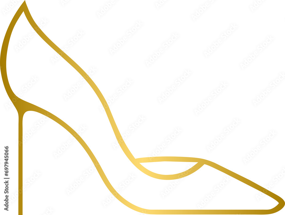Golden fashion design logo, golden high heel
Golden fashion design logo, golden high heel