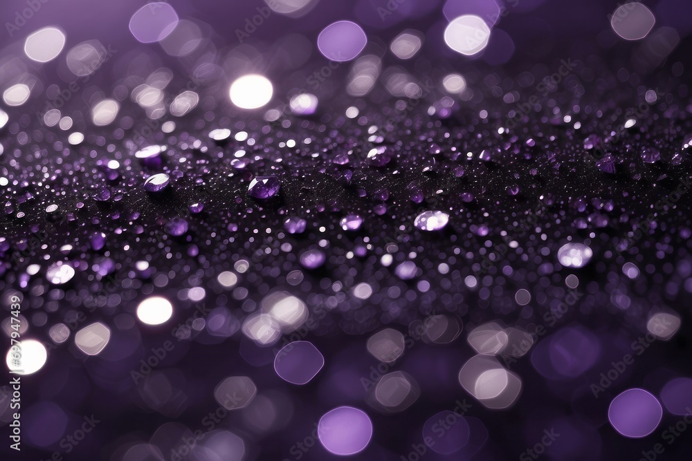 Sparkling Glitter abstract background dark purple saturated color ,de-focused, macro