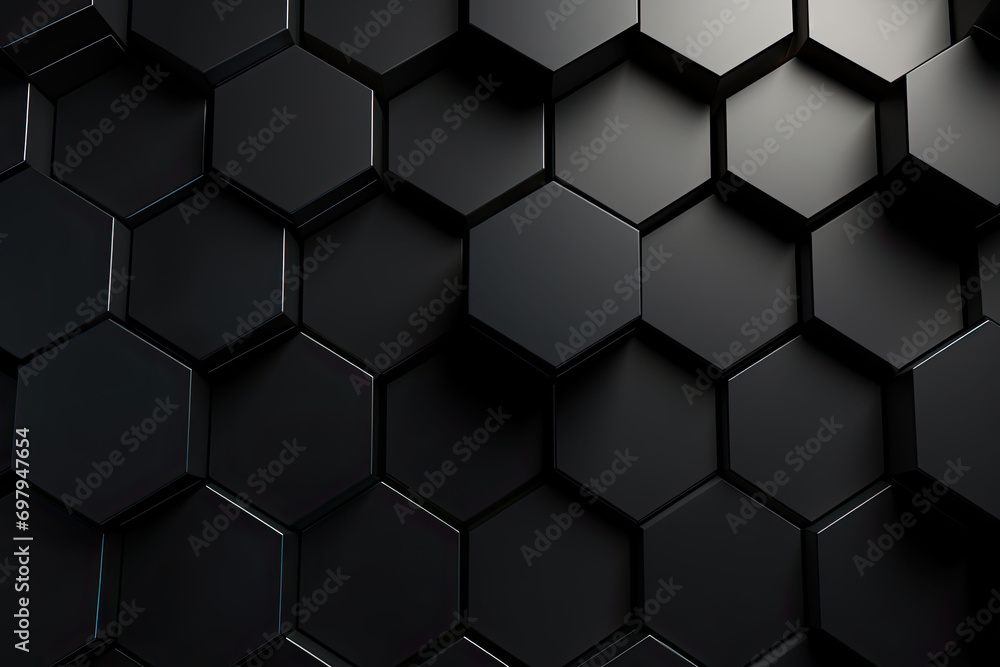 Abstract black background with hexagons. Abstract black background with hexagons.