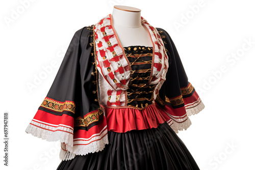 Traditional Sardinian Outfit on White on a transparent background photo