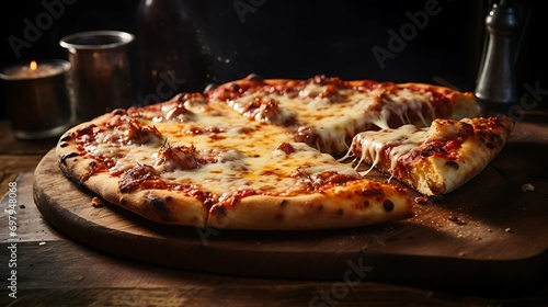Pizza photography product display dept of field shot AI Image Generative