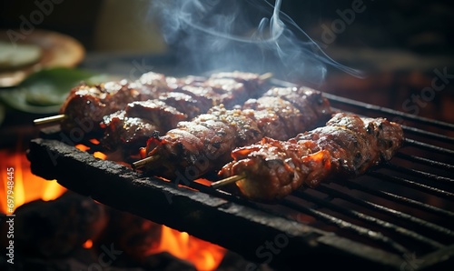Sate Indonesian food Barbeque grill, photo product close up AI Image Generative