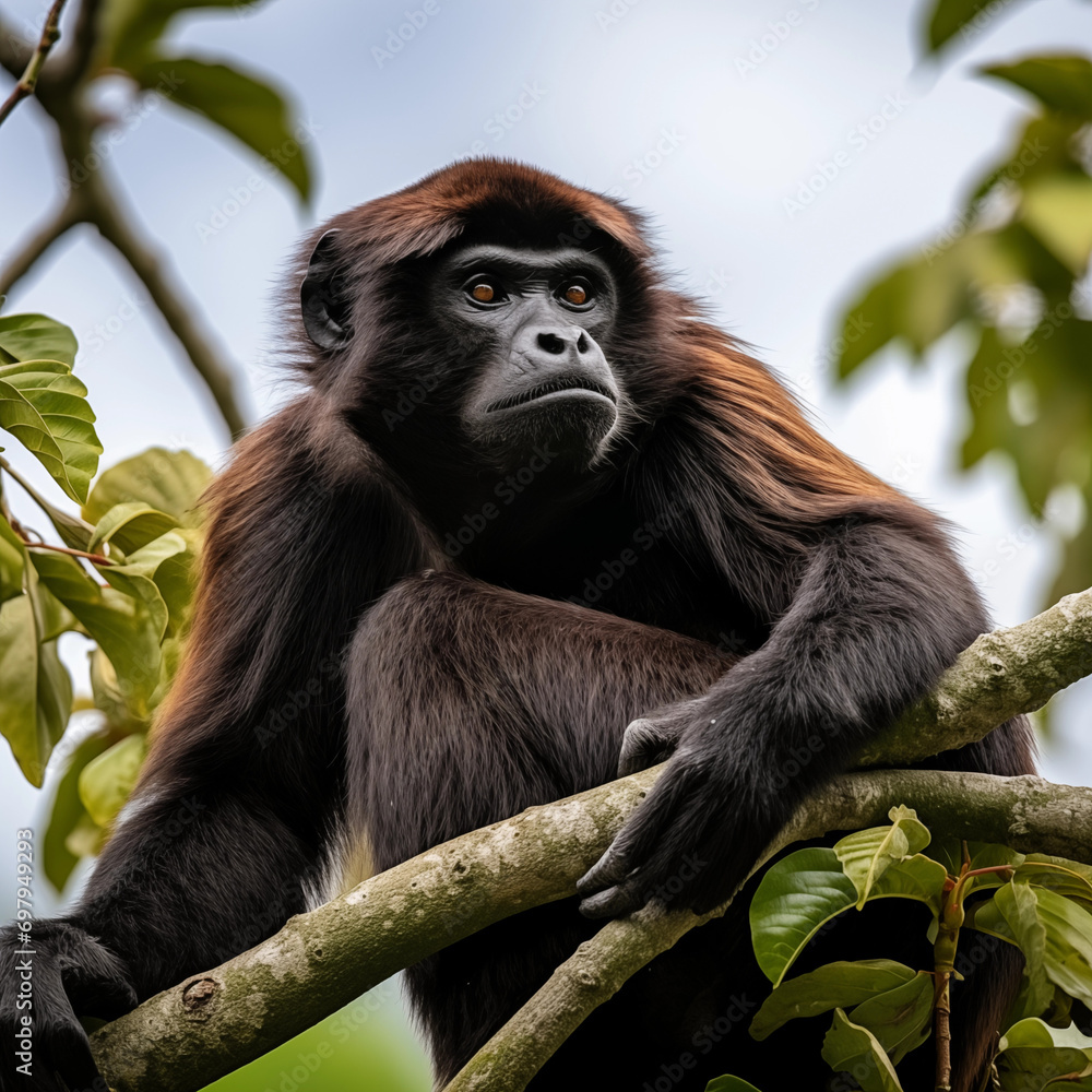 Fototapeta premium Howler monkey in tree