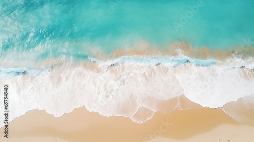 Beach view on top shot by drone AI Image Generative
