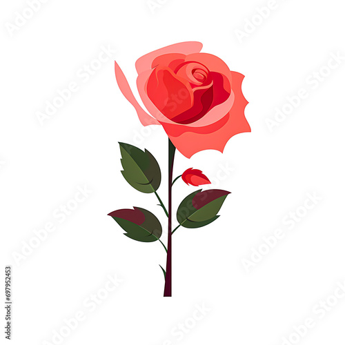 Romantic Red Rose in Full Bloom - Symbol of Love and Passion   Beautiful Flower Petals for Wedding Celebrations and  Generative Ai