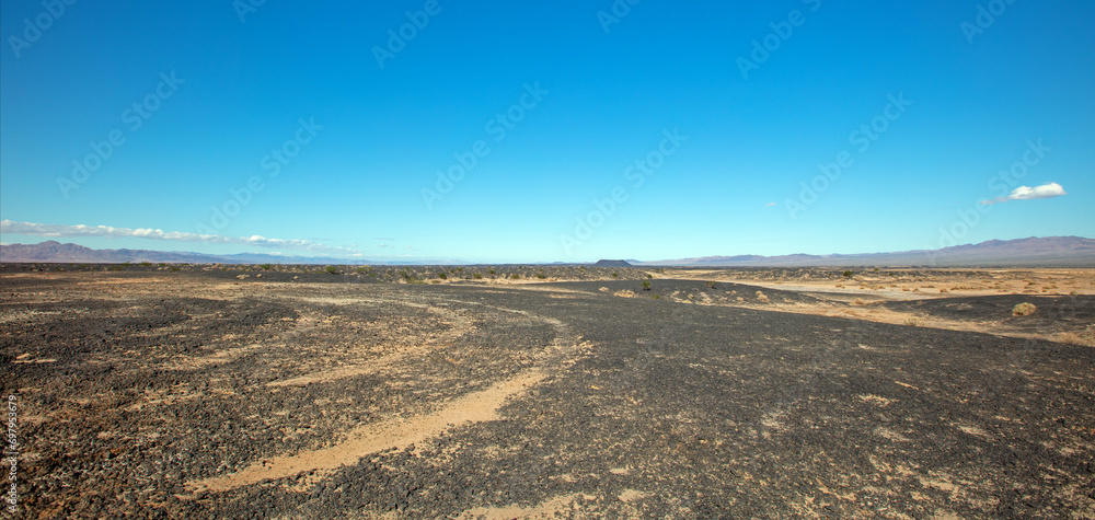 Mojave desert volcanic landscape in California United States