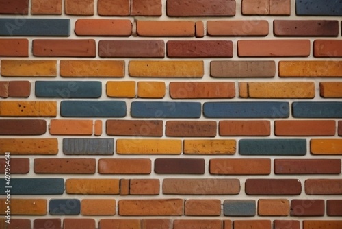 Colorful red and brown brick wall background in a Flemish stretcher bond pattern