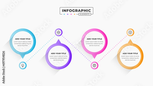 Vector business process infographic design template with 4 steps or options