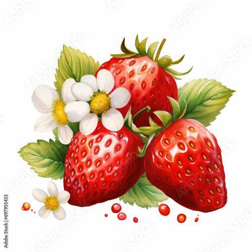 Strawberry Illustration  Generative Ai