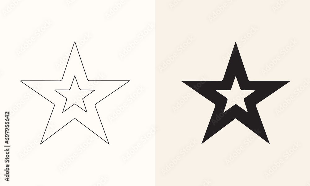 Vector illustration of a star icon set Vector illustration of a star icon set