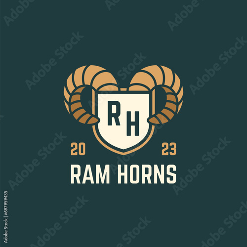 Ram horns shield logo