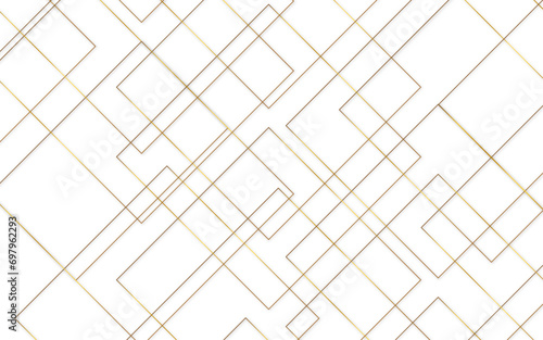 Abstract golden geometrical background with lines, modern and seamless geometric background with squares and golden and white lines, technology modern background with geometrical shapes.