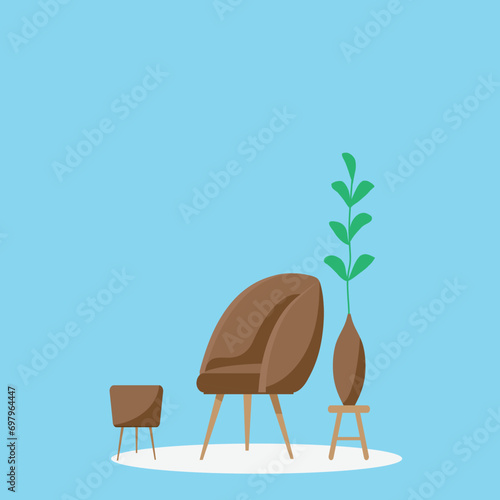 plant in a chair