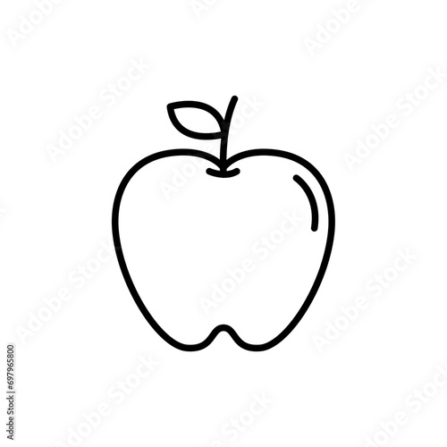 Apple outline icons  fruit vector illustration  simple transparent graphic element .Isolated on white background