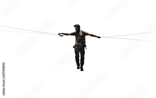 Dizzying Heights Tightrope Performances that Amaze on White or PNG Transparent Background