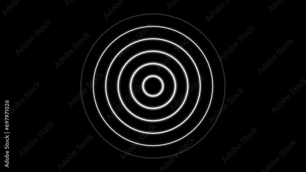 White color radio Waves Signal Illustration. Black background 4k Illustration. White color radio Waves Signal Illustration. Black background 4k Illustration.