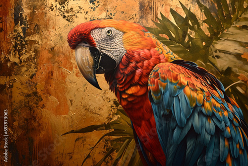 wall painting depicting a parrot photo