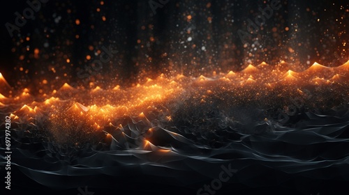 A cascade of luminescent particles forming an ephemeral 3D abstract background, evoking a sense of digital enchantment.