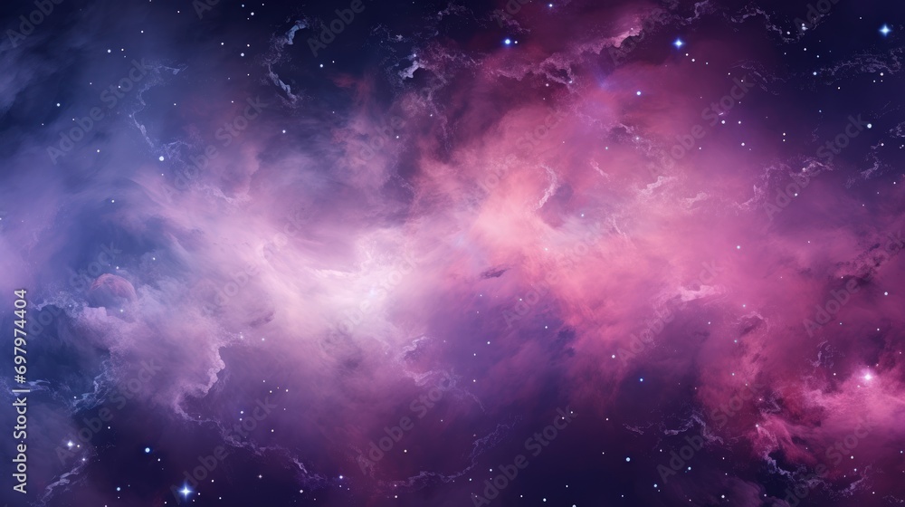 Galaxy space sky Background with Pink and Purple Nebula astronomy scene. AI generated image
