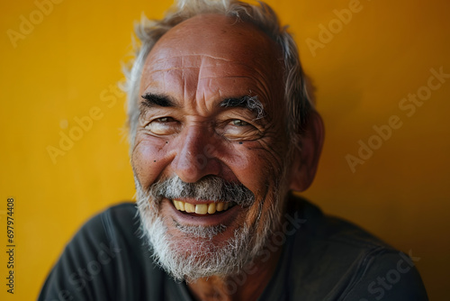 Senior Man Smiling Happily. Generative AI