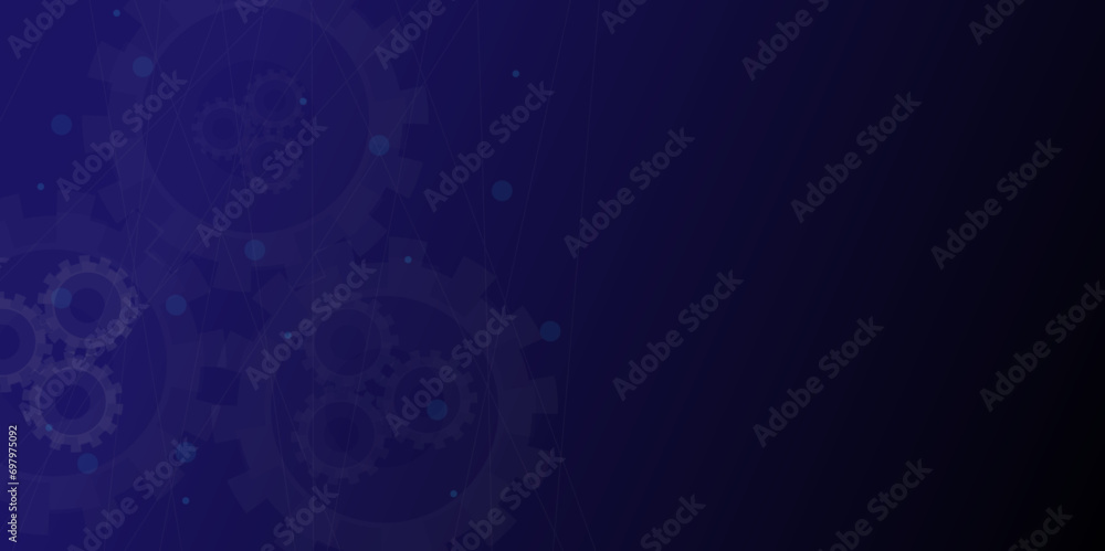 Vectors Abstract technical background design. Gears mechanism digital technology and engineering with dots and lines connection. - obrazy, fototapety, plakaty 