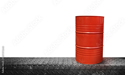 Steel oil tank placed on steel floor PNG transparent