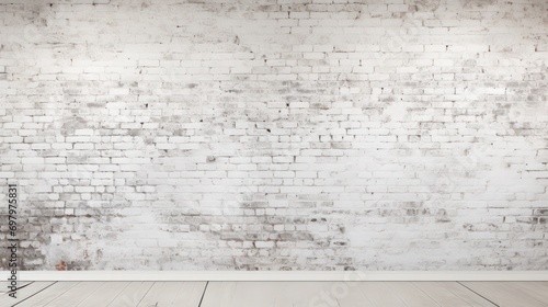 White vintage texture of painted old brick Wall background. AI generated image photo