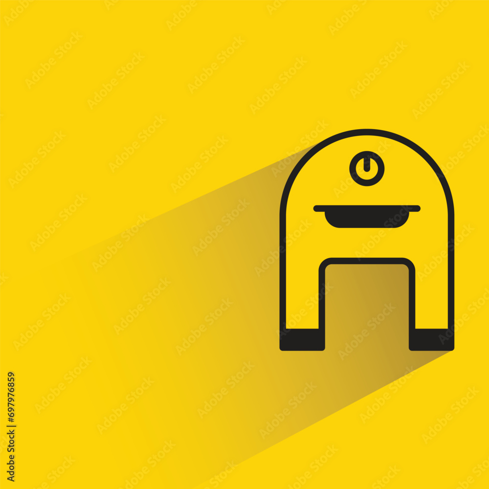 mailbox with shadow on yellow background mailbox with shadow on yellow background