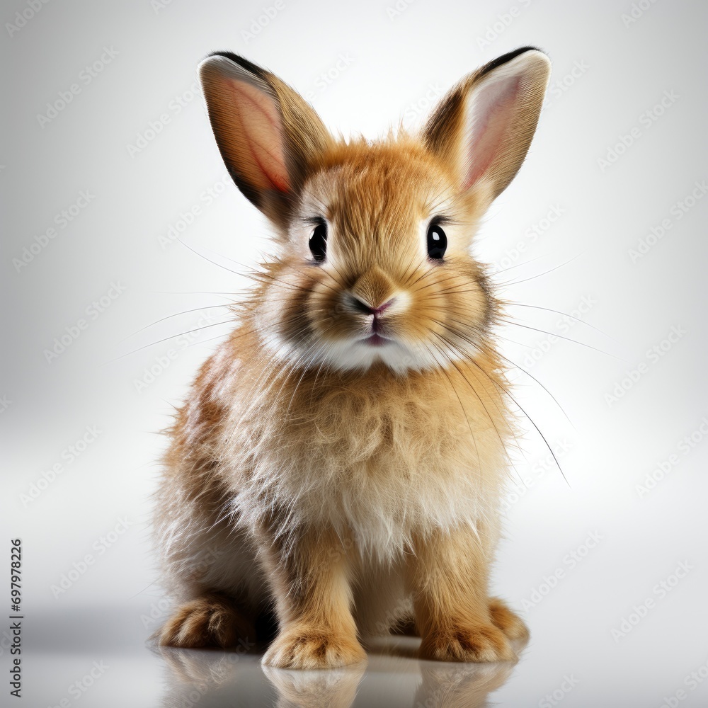Close Cute Rabbit White Scene Turn On White Background, Illustrations Images Close Cute Rabbit White Scene Turn On White Background, Illustrations Images