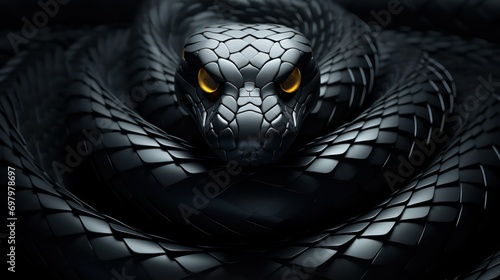 close up black snake photo