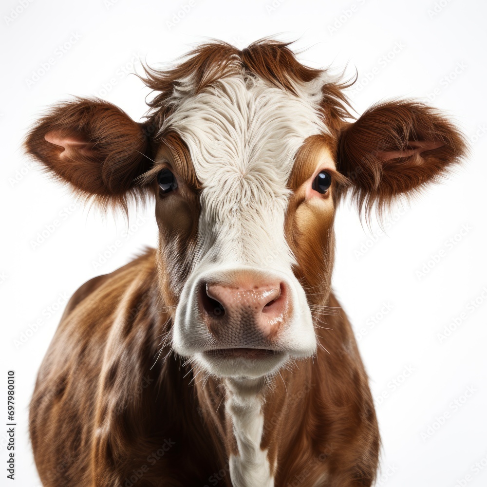 Cow Isolated On White Jersey Headshot On White Background, Illustrations Images Cow Isolated On White Jersey Headshot On White Background, Illustrations Images