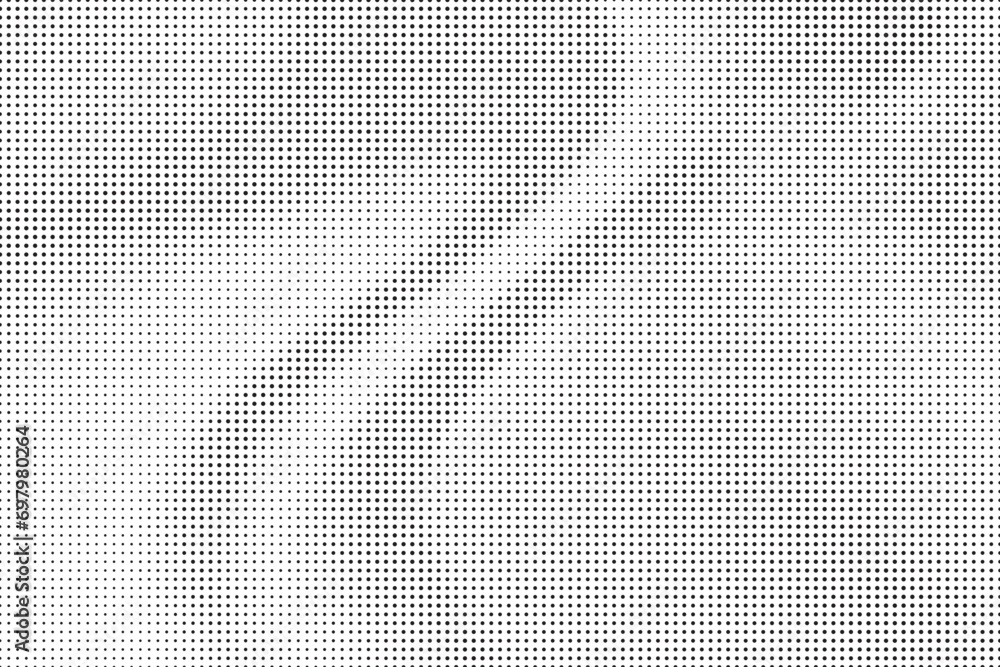 Halftone vector background. Monochrome halftone pattern. Abstract geometric dots background. Pop Art comic gradient black white texture. Design for presentation banner, poster, flyer, business card.	