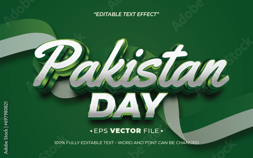Pakistan Independence day text effect editable vector