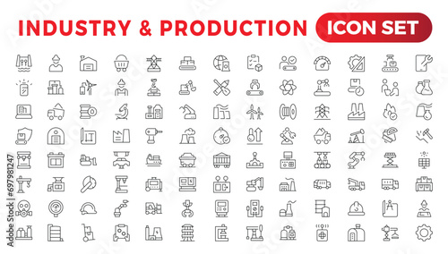 Electrical energy, electricity. Outline icon collection