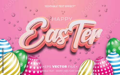 Easter text effect editable vector