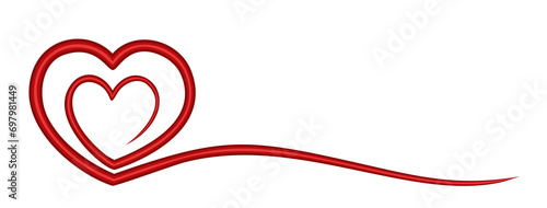 The symbol of stylized red hearts.