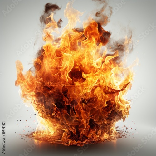 Fire On White Background, Illustrations Images
