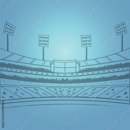 Sports stadium pencil sketch type