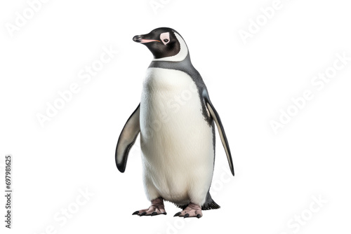 Snowy Penguin Isolated On Transparent Background
