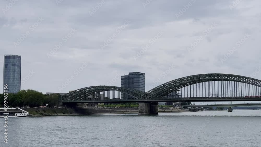 Hohenzollern Bridge over the Rhine on the Cologne Deutz side Hohenzollern Bridge over the Rhine on the Cologne Deutz side