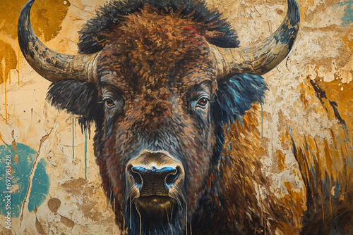 mural depicting a bison photo
