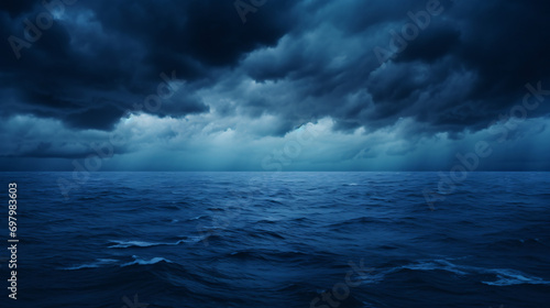 Black blue sky sea haunted cloud scary ocean depress