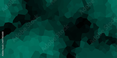 Quartz Dark mint and teal Broken Stained Glass Background with black lines. Voronoi diagram background. Seamless pattern with 3d shapes vector Vintage Quartz surface white for bathroom or kitchen 