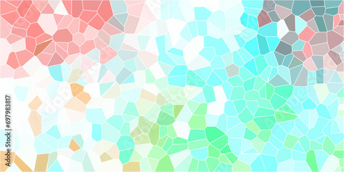 Wallpaper Mural Multicolor Broken Stained Glass Background with White lines. Voronoi diagram background. Seamless pattern shapes vector Vintage Illustration background. Geometric Retro tiles pattern.	
 Torontodigital.ca